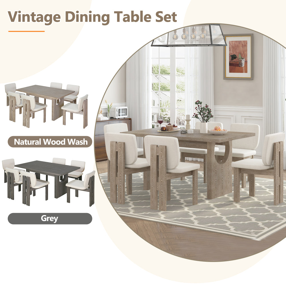 Pineda Dining Set, Set of 7 (Natural)