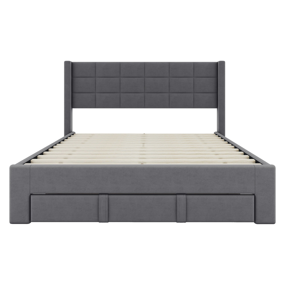 Guillermo Bed Frame, Queen (Grey)