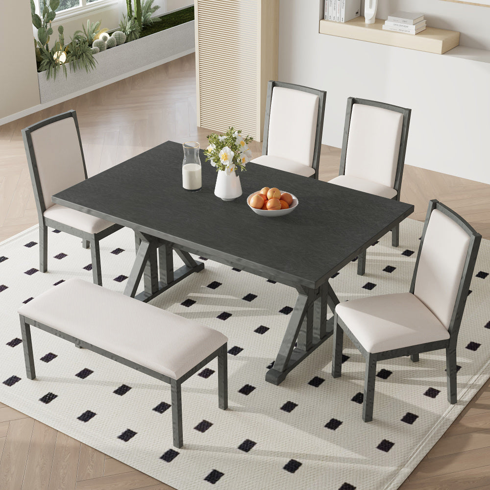 Valencia Dining Set, Set of 6 (Grey)