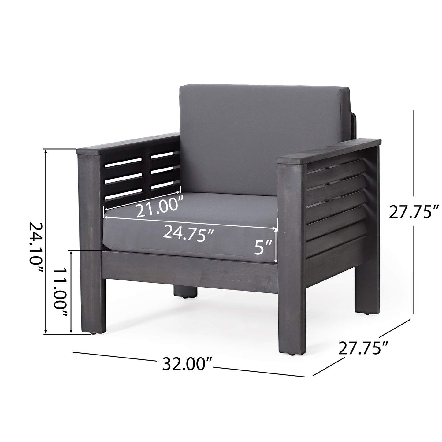 Kamiyah Patio Set, Set of 4 (Dark Gray)