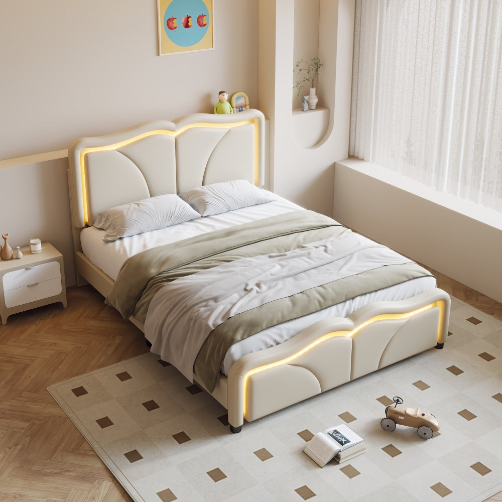 Rory Kids Bed, Full (Beige)