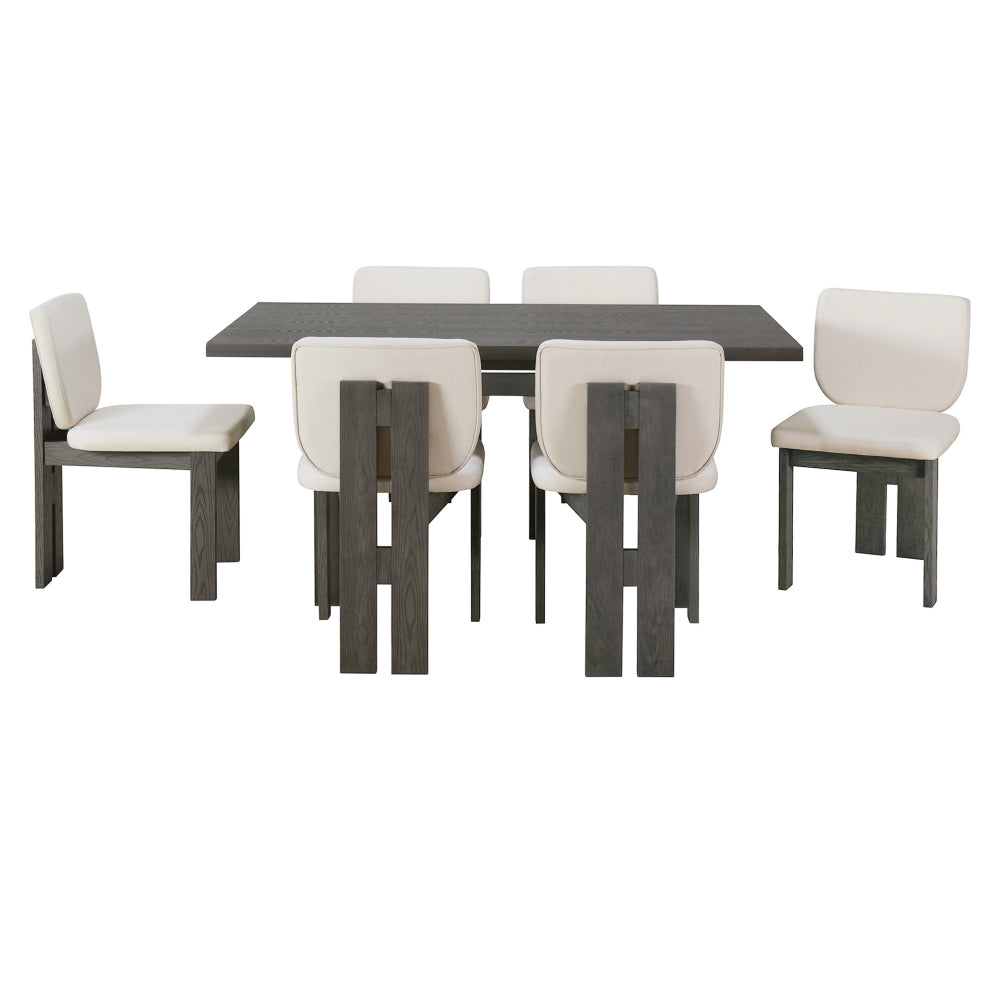 Pineda Dining Set, Set of 7 (Grey)
