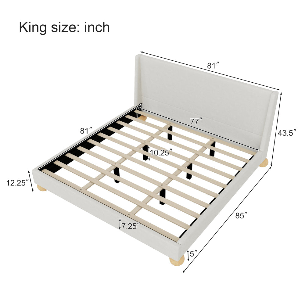 Charles Bed, King (Beige)