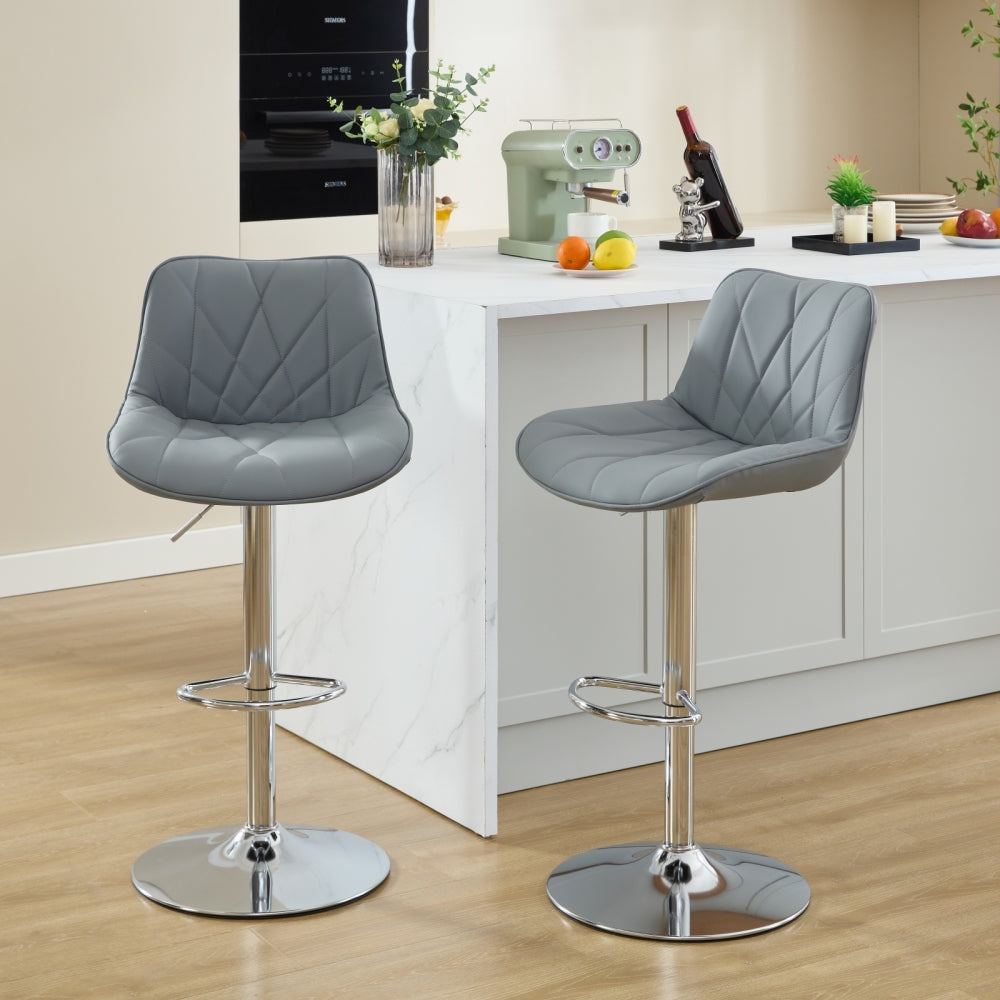 Manuel Bar Stool, Set of 2 (Light Gray)