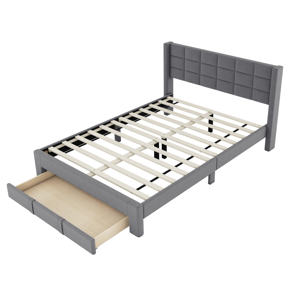 Guillermo Bed Frame, Queen (Grey)