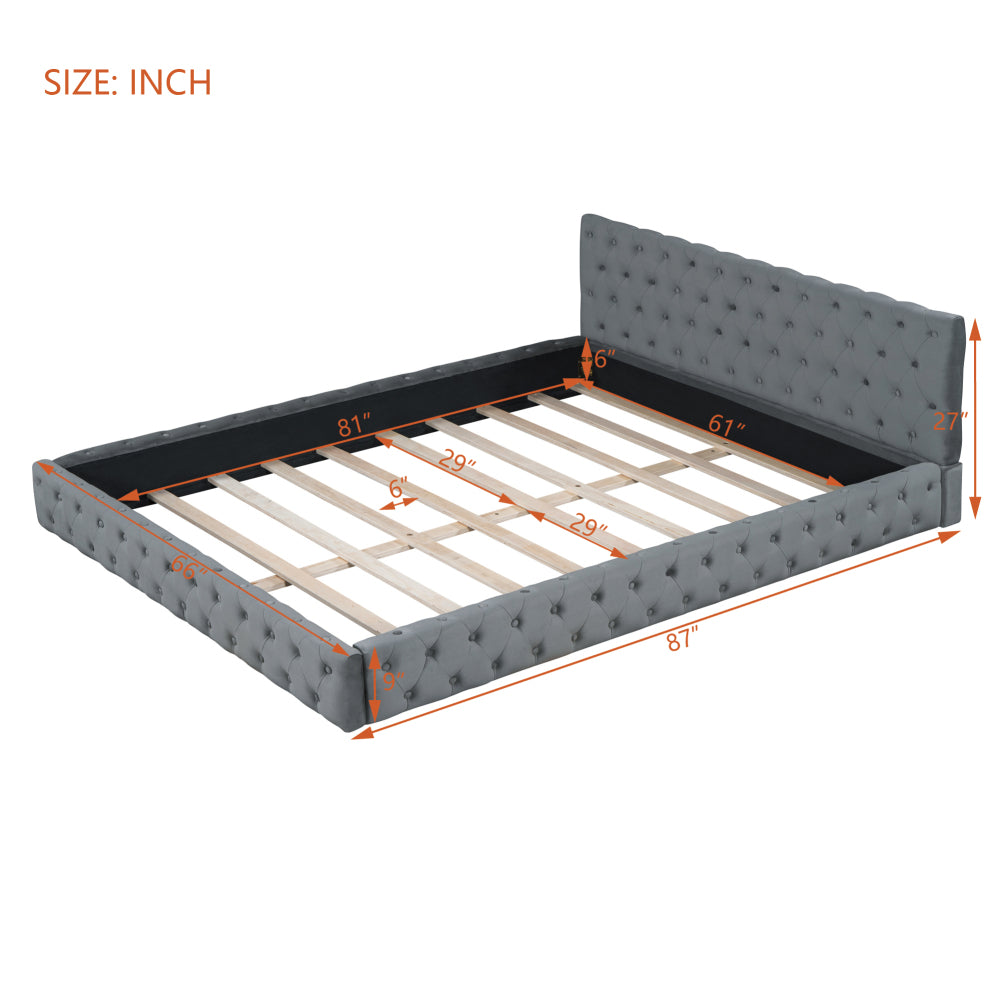Sawyer Bed Frame, Queen (Grey)