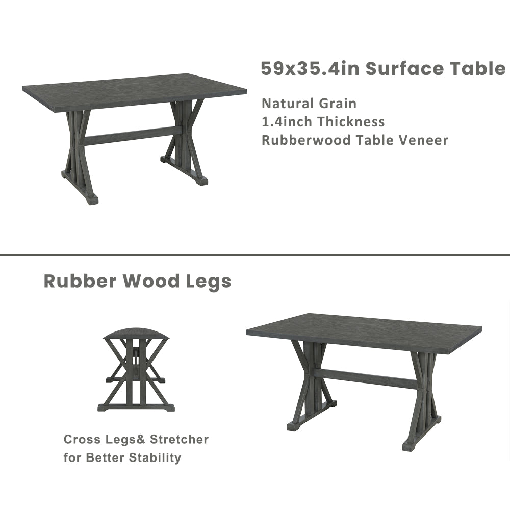 Valencia Dining Set, Set of 6 (Grey)