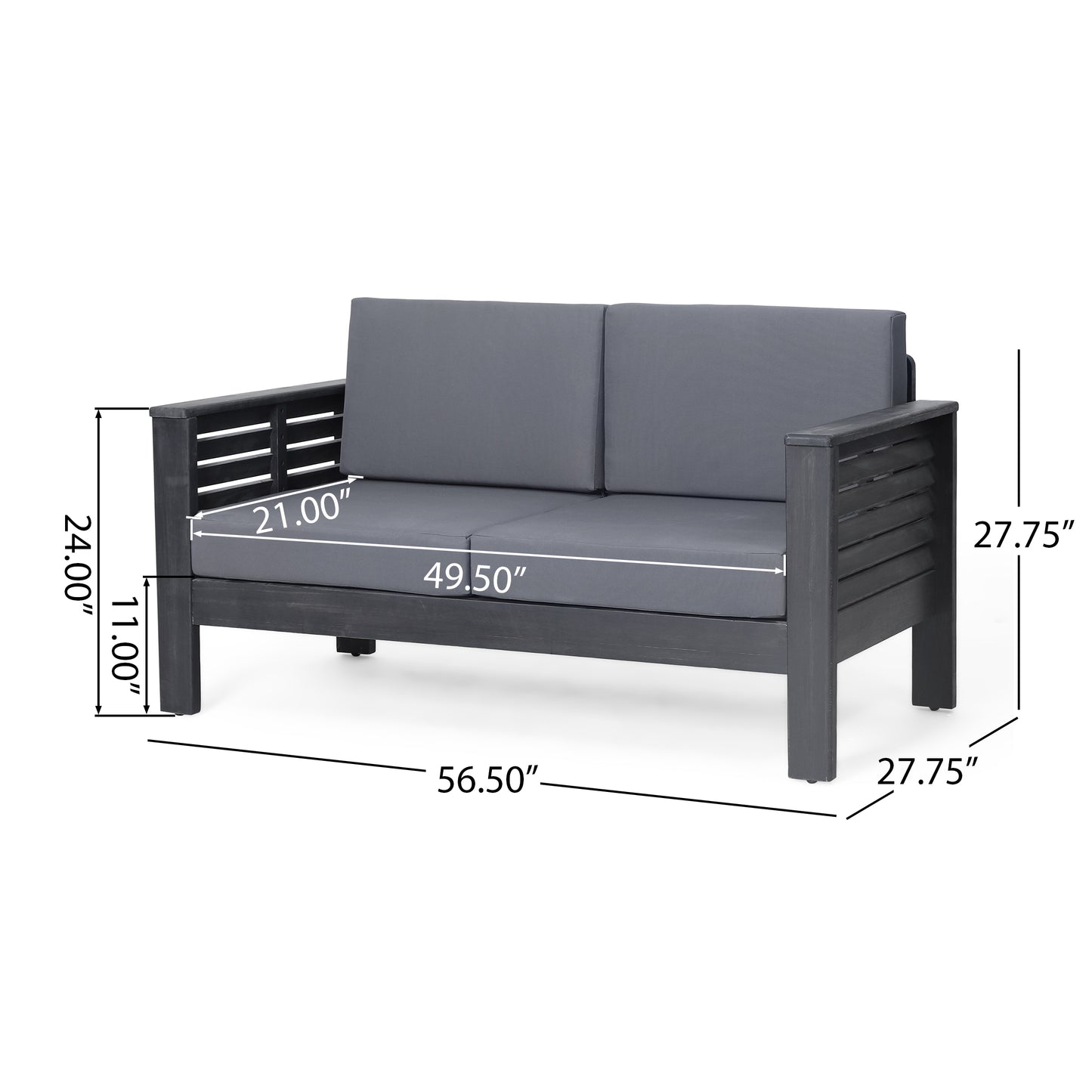 Kamiyah Patio Set, Set of 4 (Dark Gray)