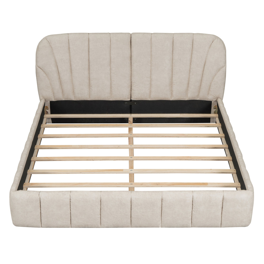 Walters Bed Frame, Queen (Beige)