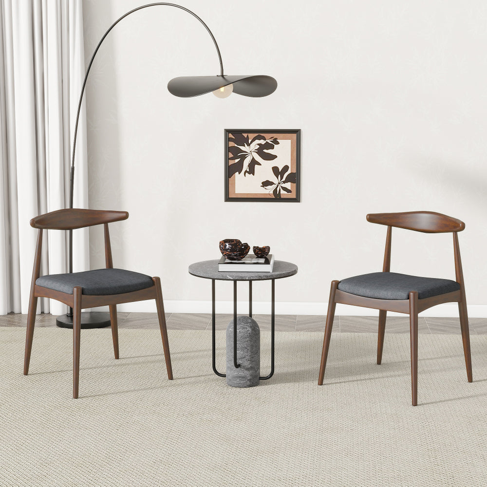 Lilliana Dining Chair, Set of 2 (Brown+Grey)