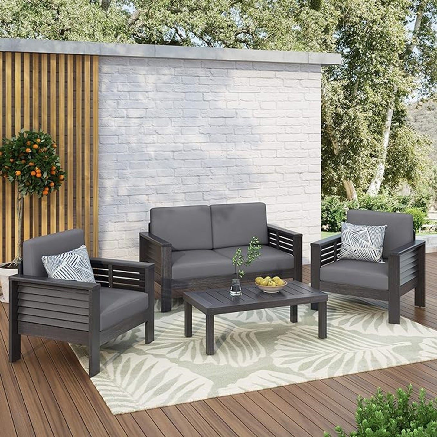 Kamiyah Patio Set, Set of 4 (Dark Gray)