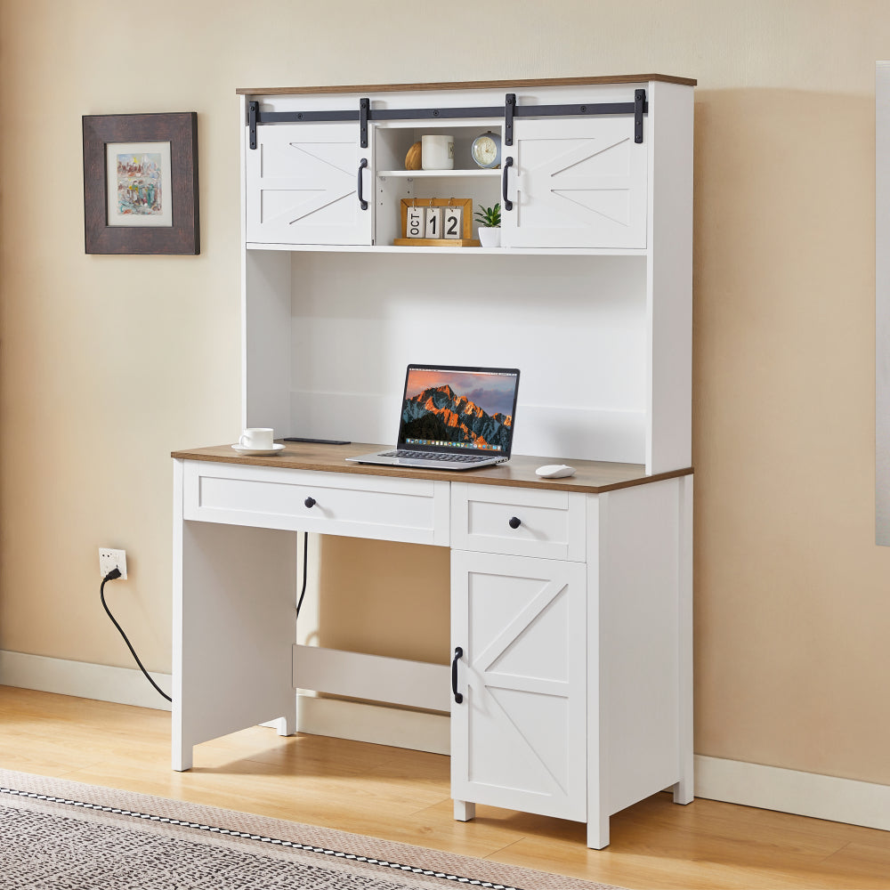 Campbell Office Desk, White