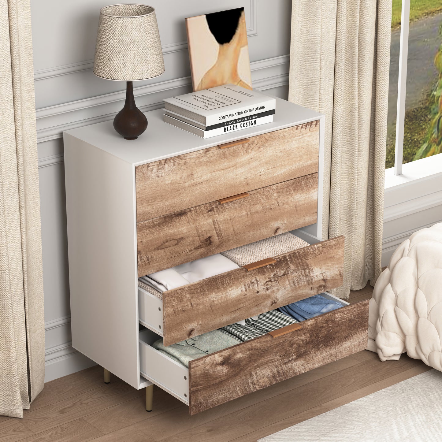 Everleigh Wooden Dresser, 4 Drawer