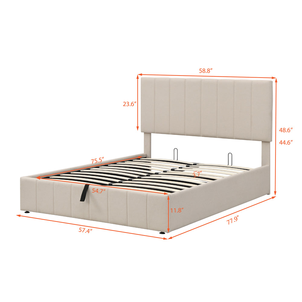 Harley Bed Frame, Full (Beige)