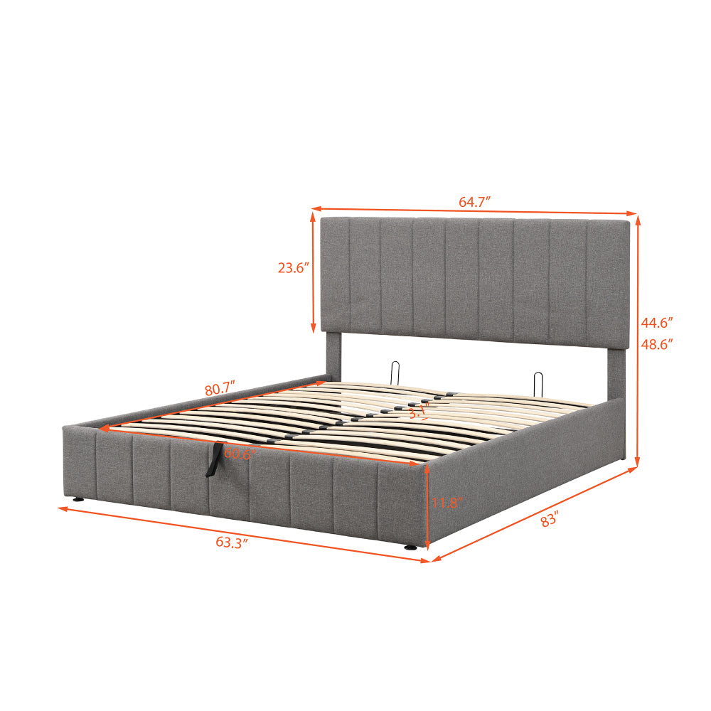 Harley Bed Frame, Queen (Grey)