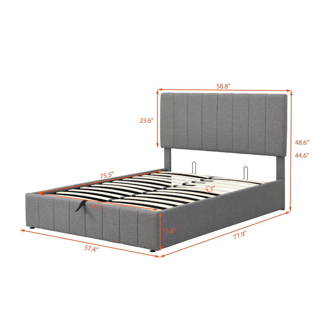 Harley Bed Frame, Full (Grey)