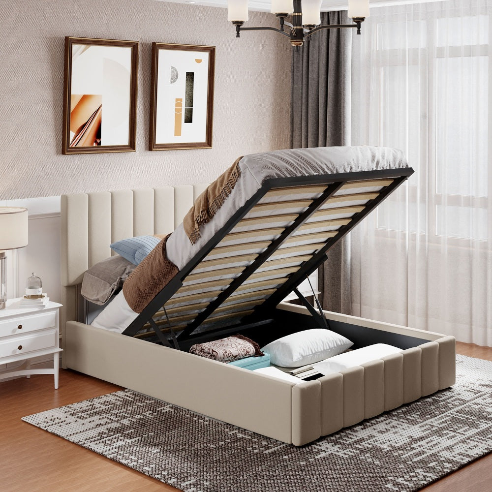 Harley Bed Frame, Full (Beige)