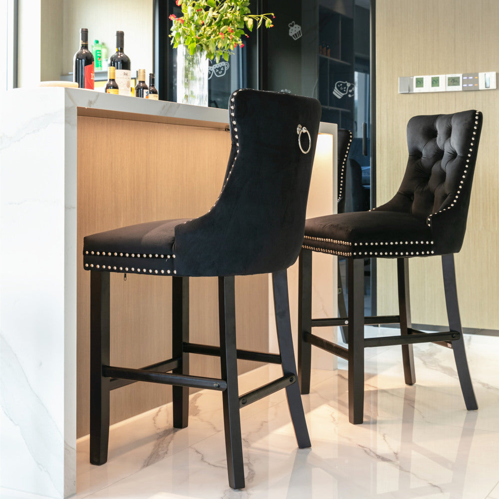 Eliezer Bar Stool, Set of 2 (Black)