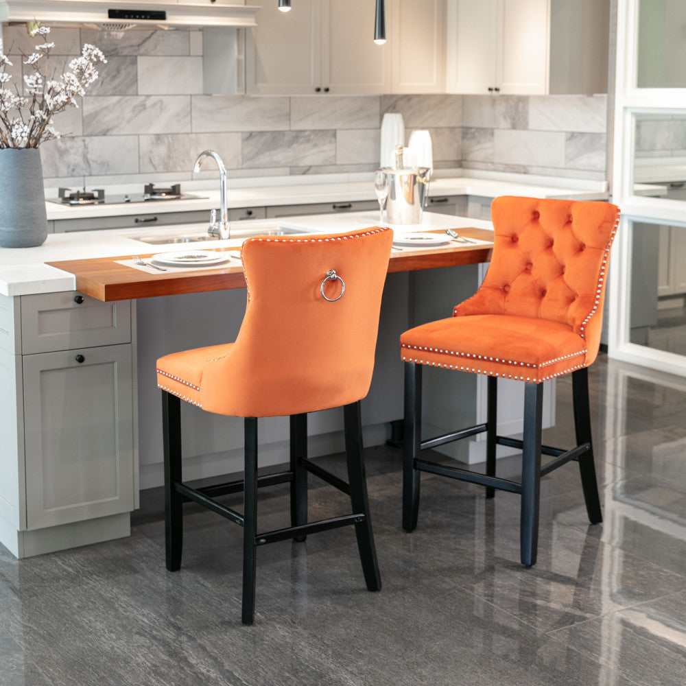 Eliezer Bar Stool, Set of 2 (Orange)