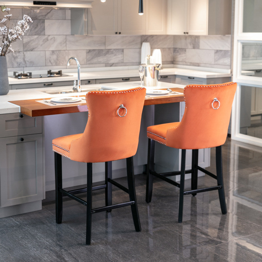 Eliezer Bar Stool, Set of 2 (Orange)