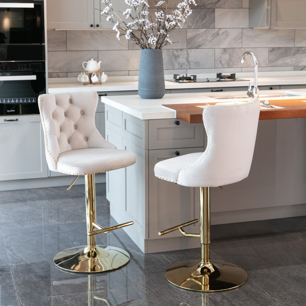 Clayton Bar Stool, Set of 2 (Beige)