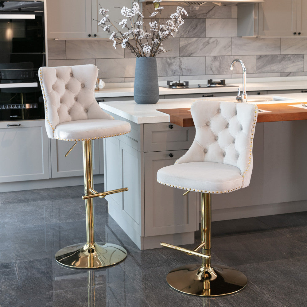 Clayton Bar Stool, Set of 2 (Beige)
