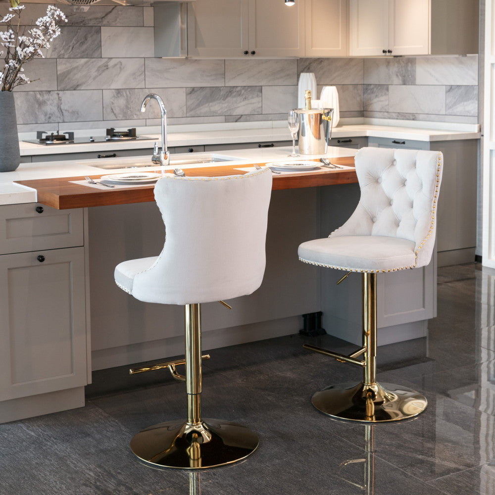 Clayton Bar Stool, Set of 2 (Beige)