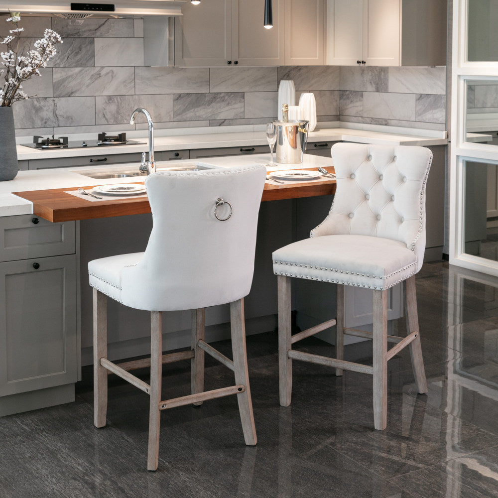 Eliezer Bar Stool, Set of 2 (Beige)