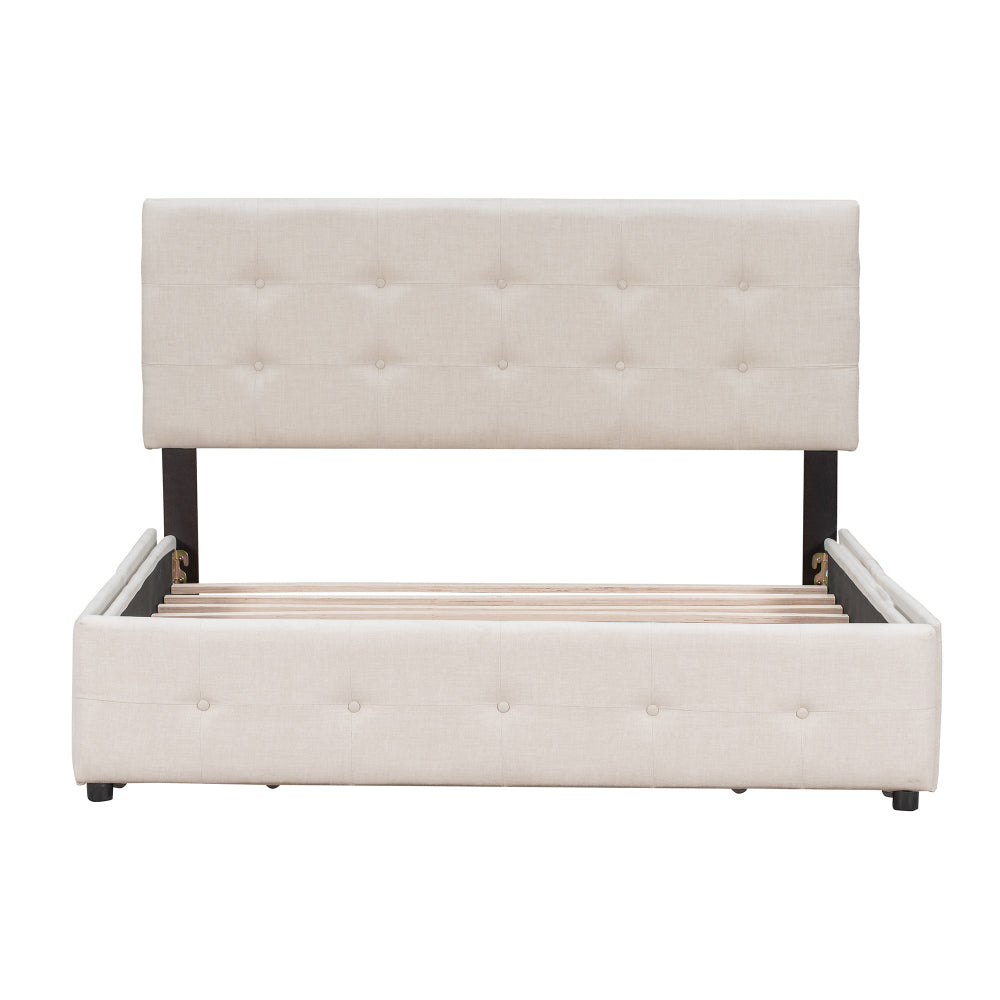 Kamden Bed Frame, Queen (Beige)