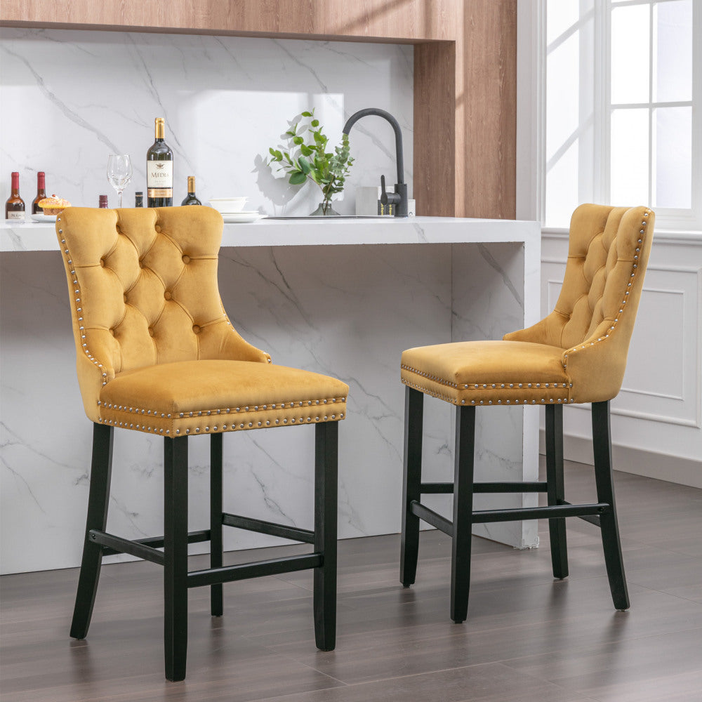 Eliezer Bar Stool, Set of 2 (Gold)