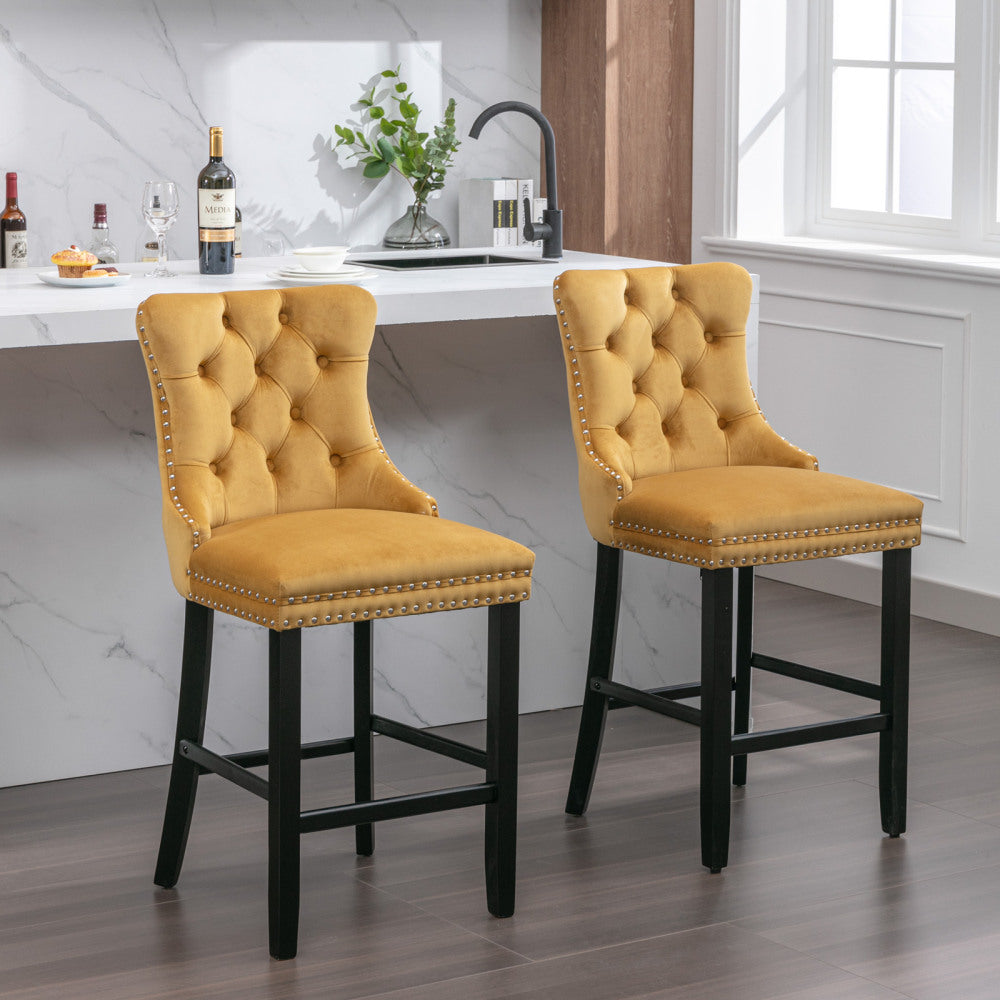 Eliezer Bar Stool, Set of 2 (Gold)