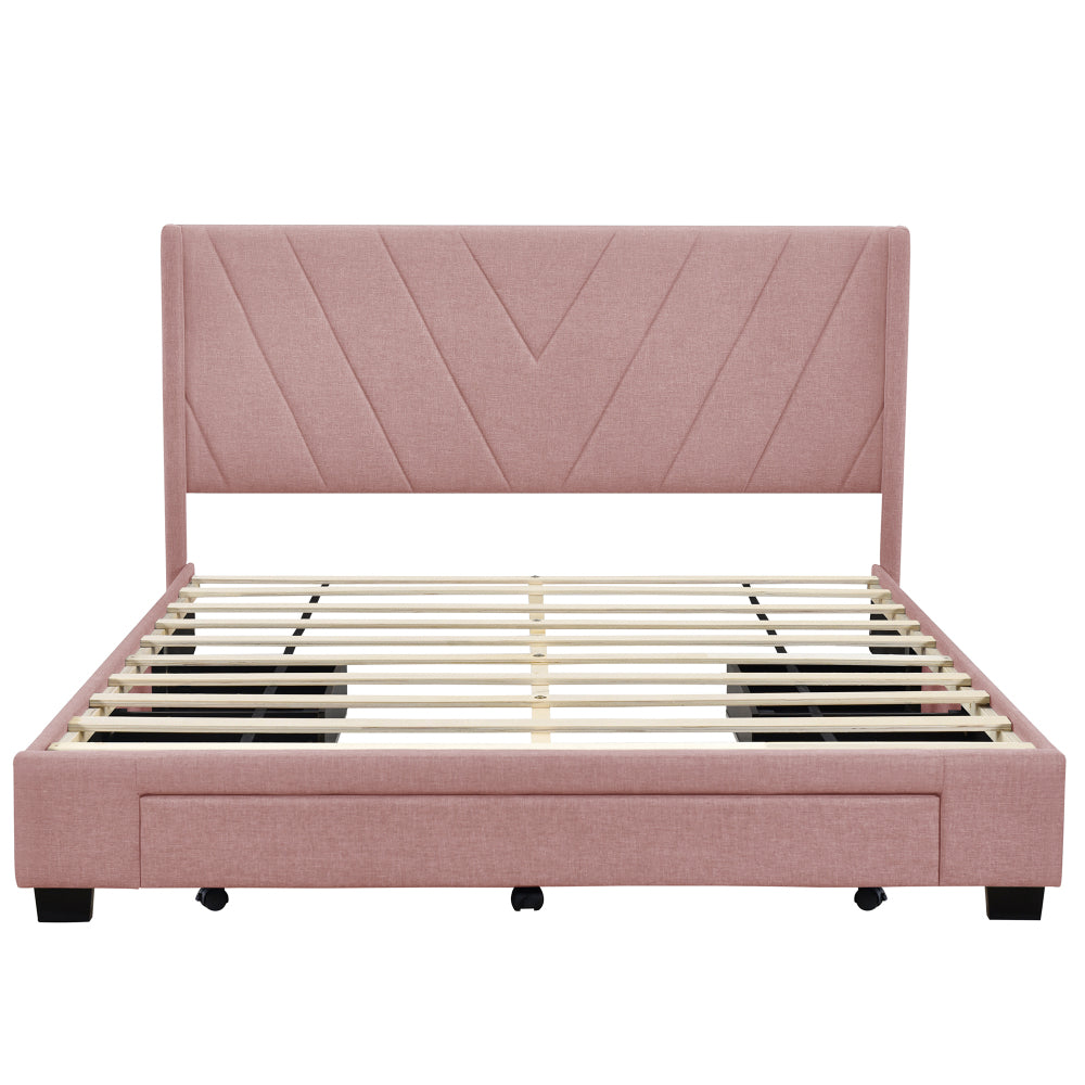 Derrick Bed Frame, Queen (Pink)