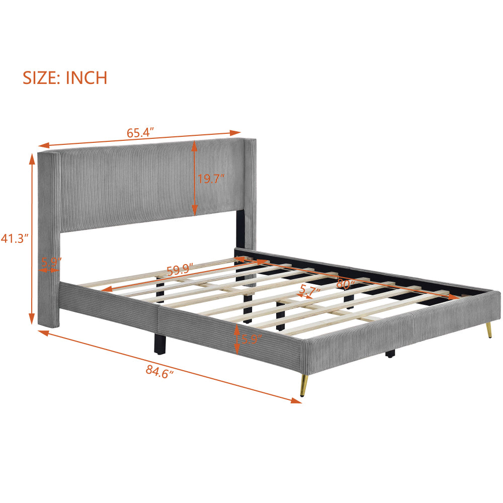 Malani Bed Frame, Queen (Grey)