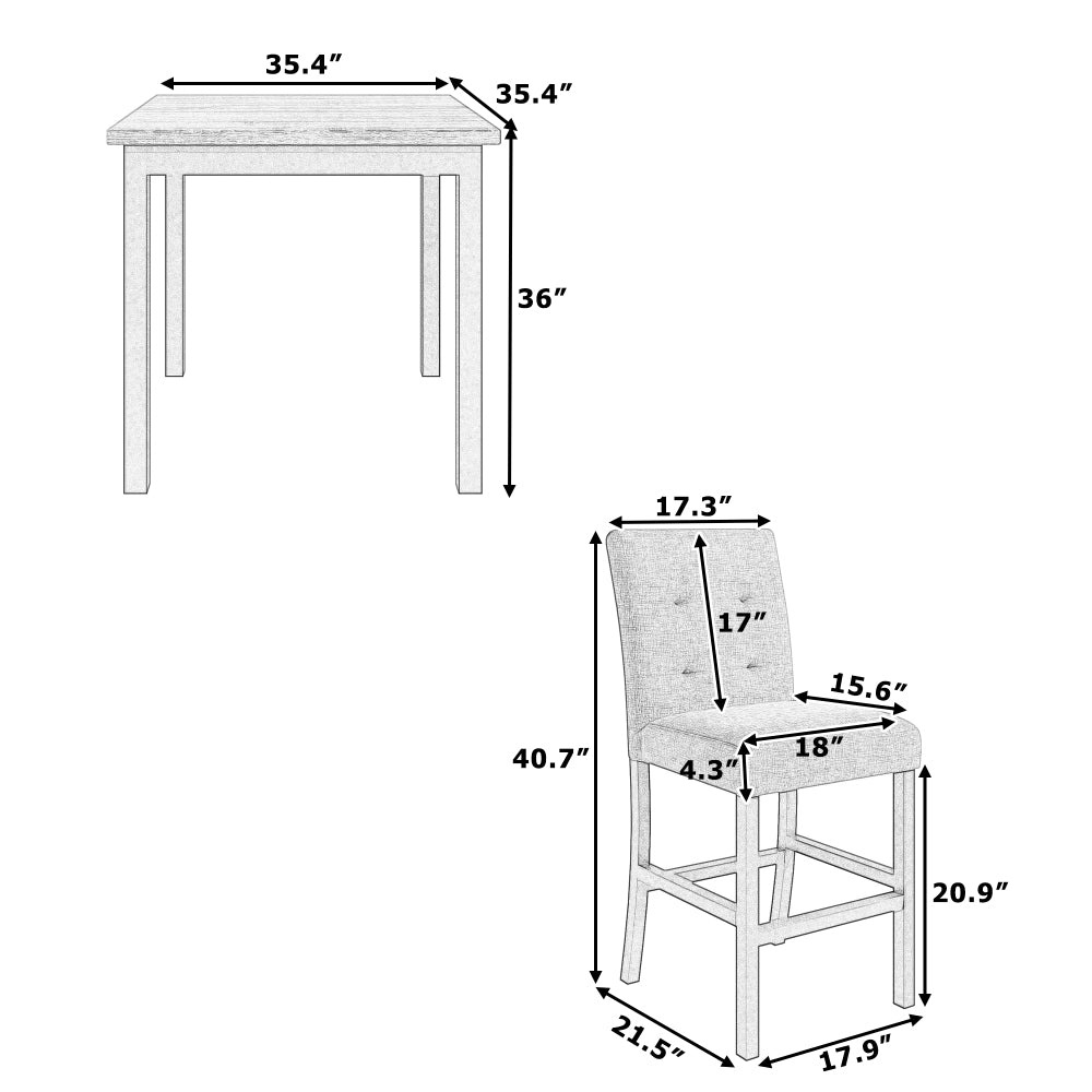 Ingram Dining Set, Set of 5