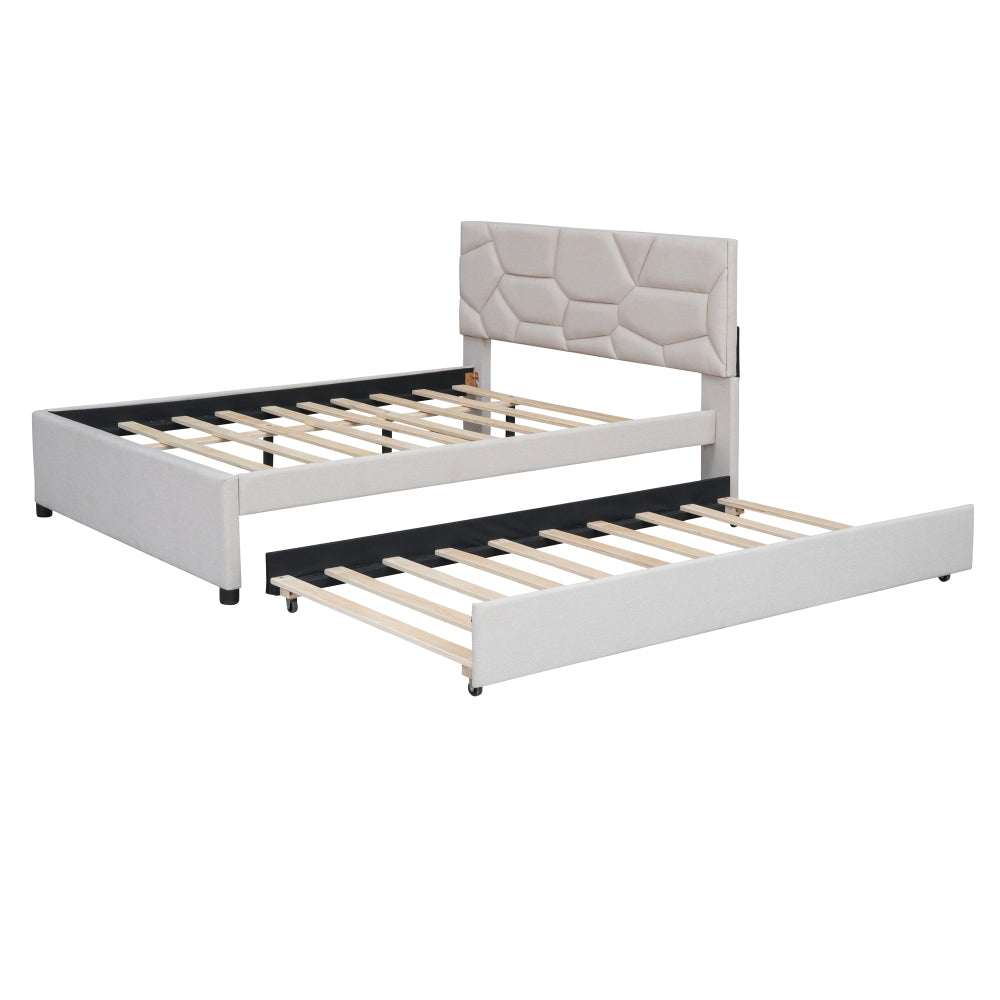Rivera Bed Frame, Full (Beige)