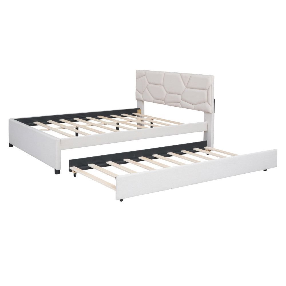 Rivera Bed Frame, Queen (Beige)