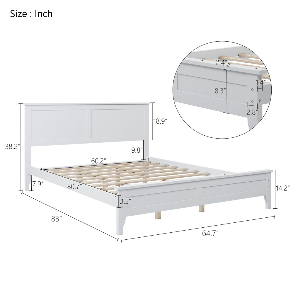 Paul Bed Frame, Queen (White)