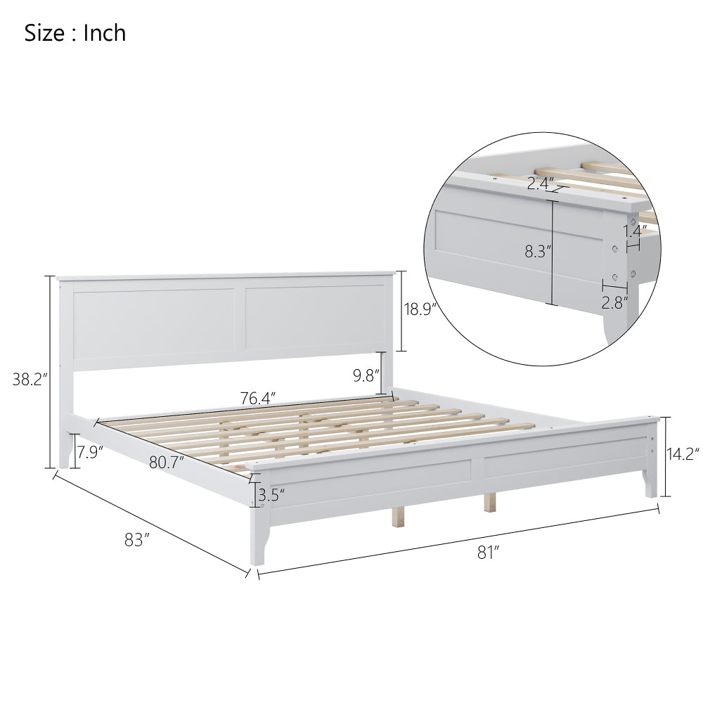Paul Bed Frame, King (White)