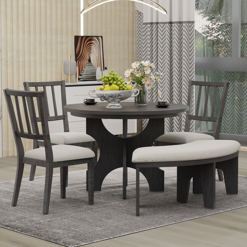 Guzman Dining Set, Set of 5 (Grey)