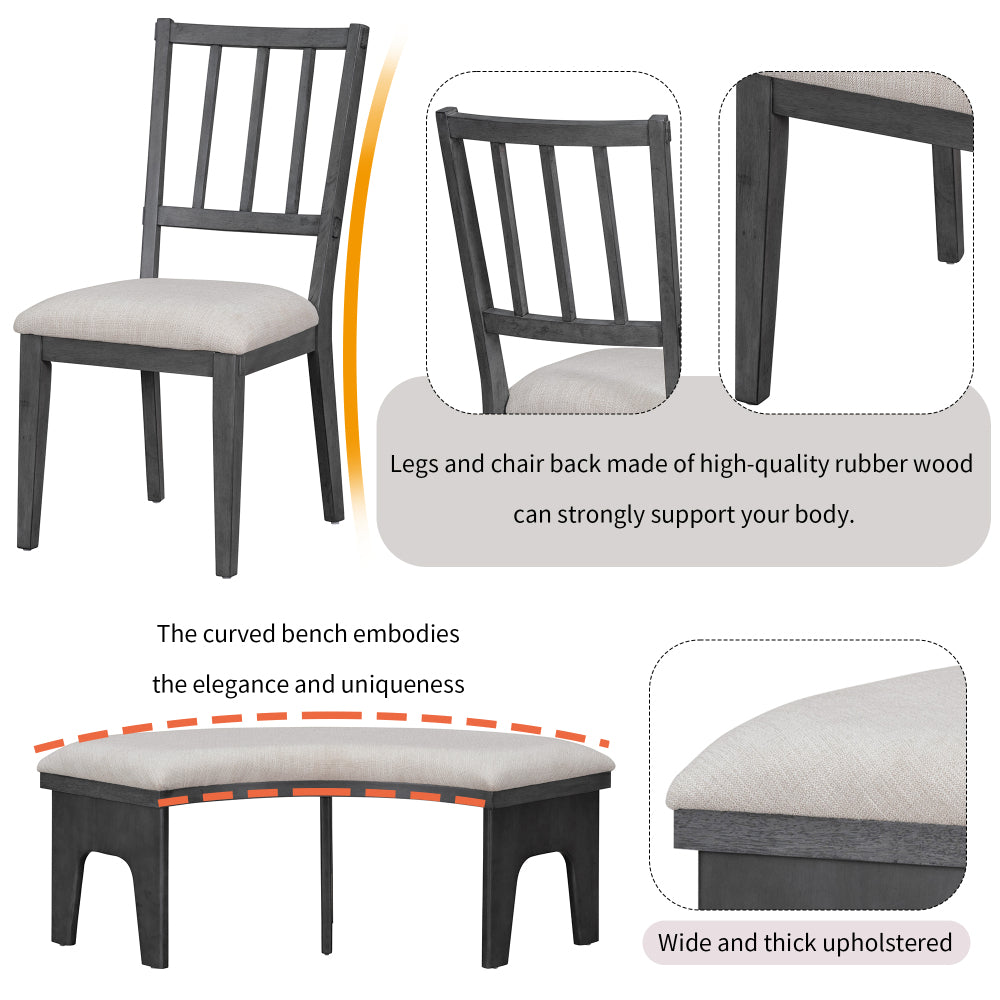 Guzman Dining Set, Set of 5 (Grey)