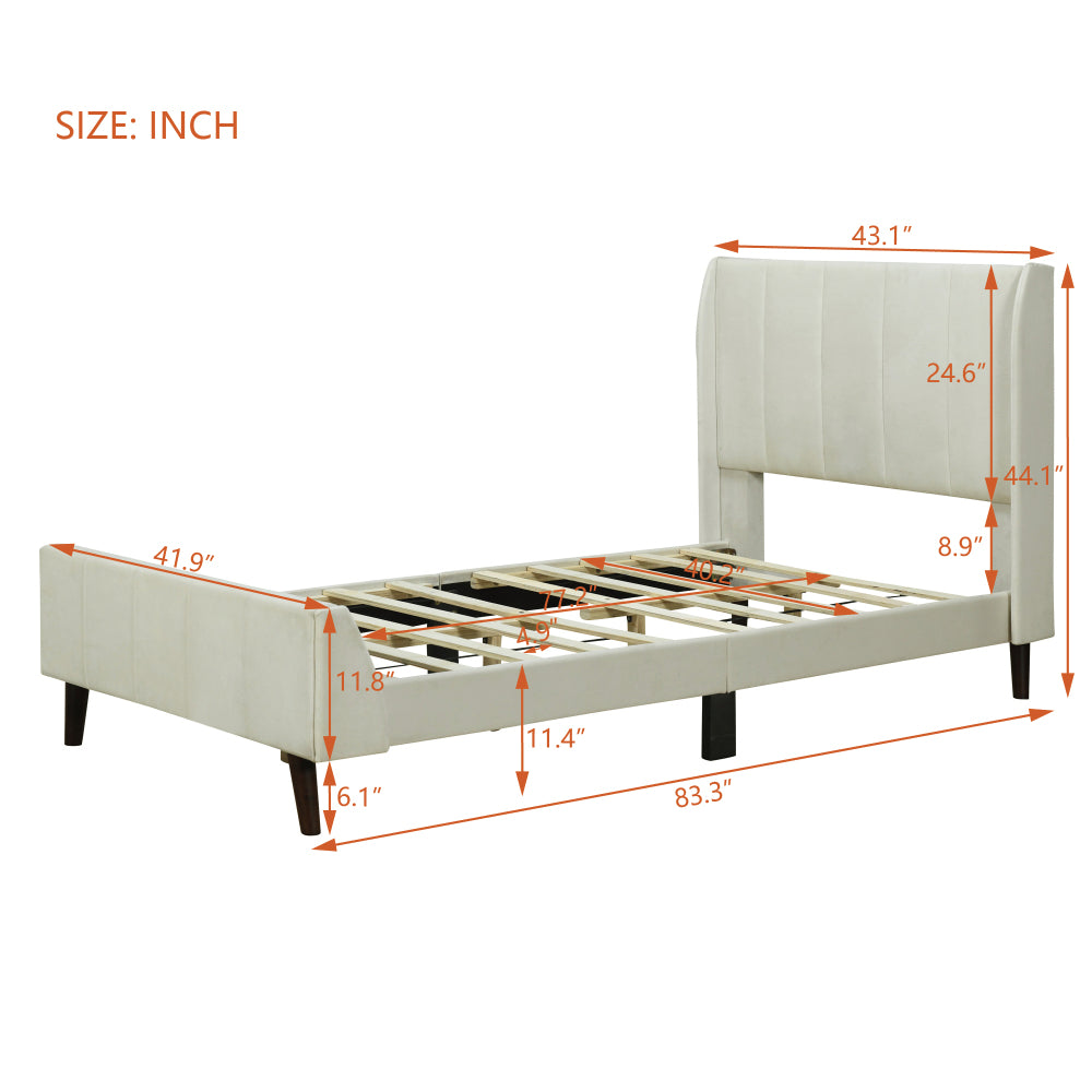 Eithan Bed Frame, Twin (Beige)