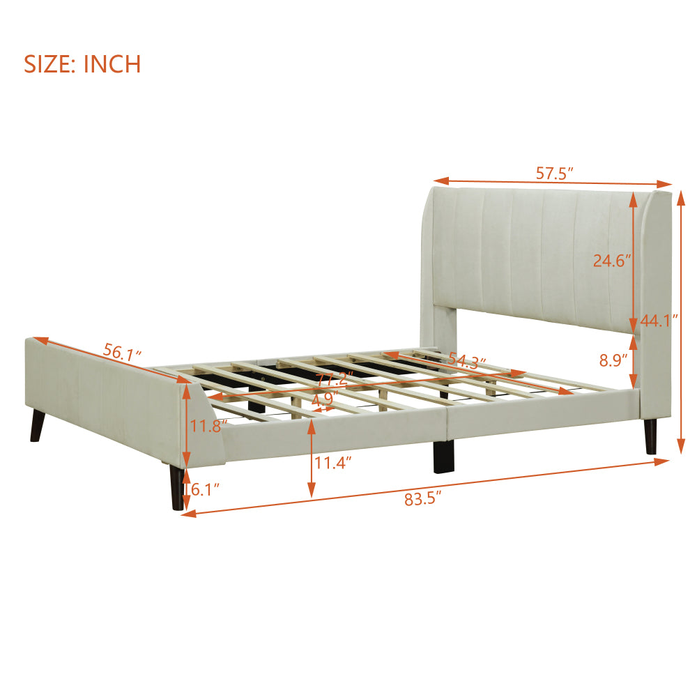 Eithan Bed Frame, Full (Beige)