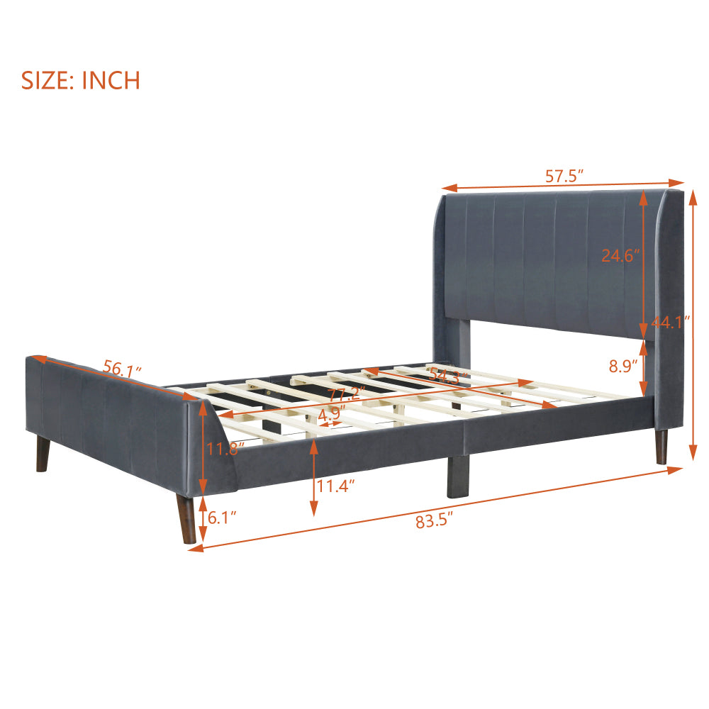 Eithan Bed Frame, Full (Grey)