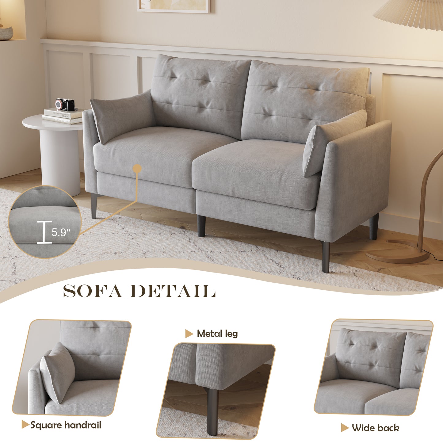 Cameron Sofa (Light Gray)