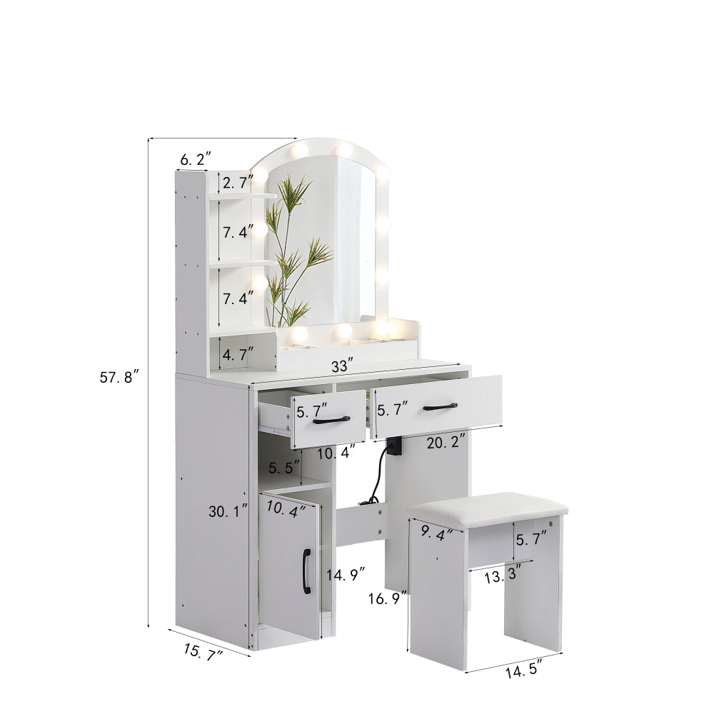 Joaquin Vanity Desk, White