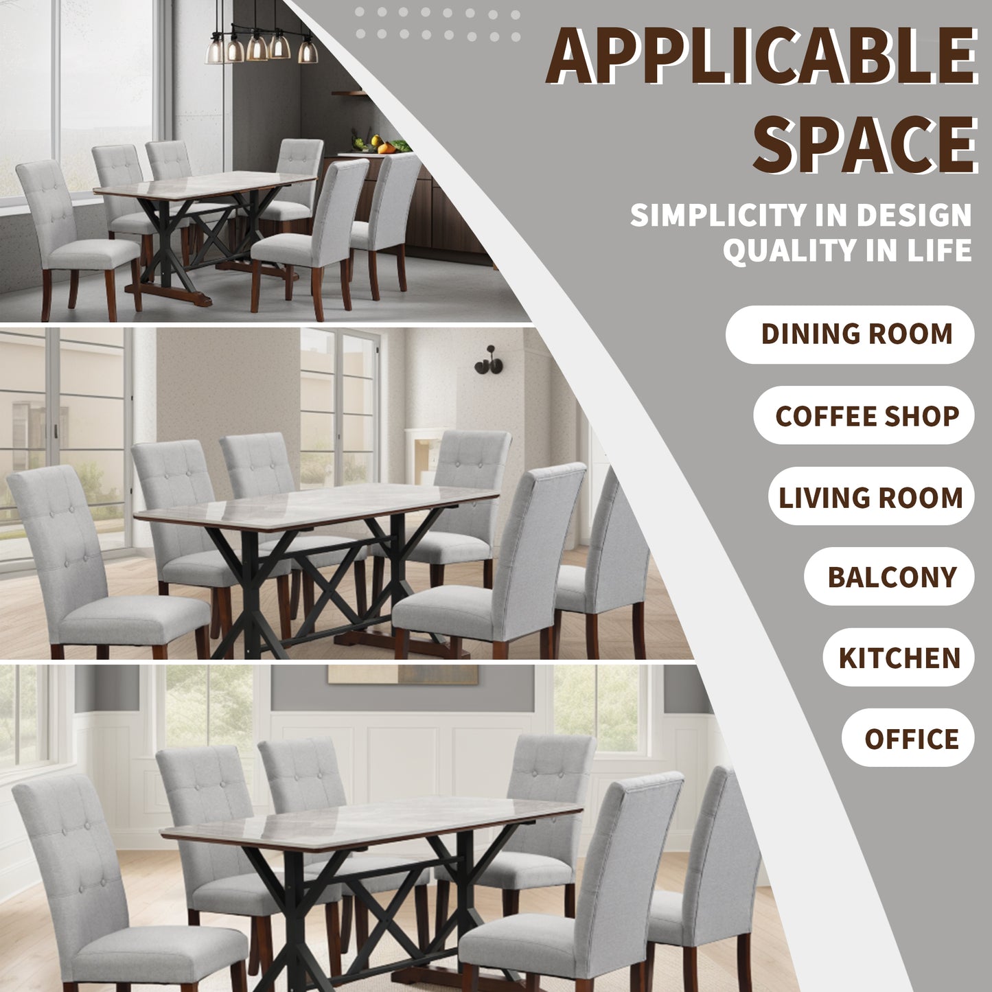 Larson Dining Set, Set of 7