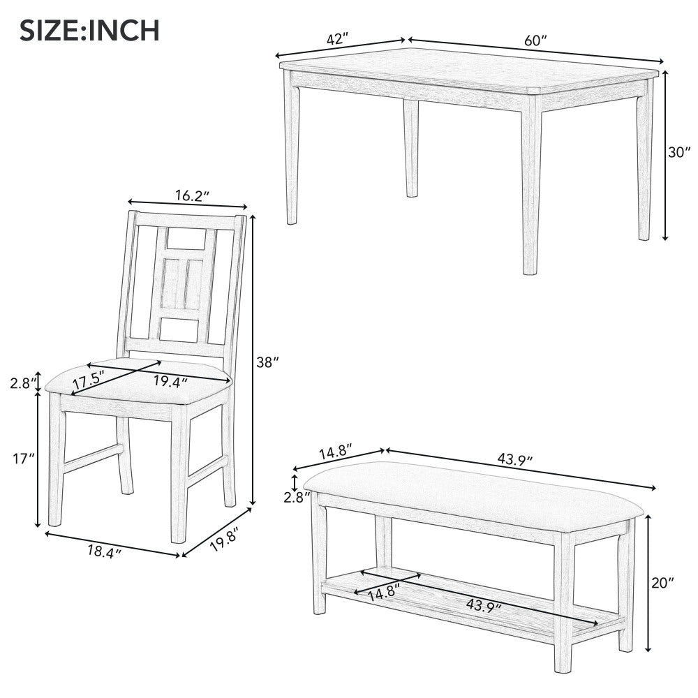 Collier Dining Set, Set of 6