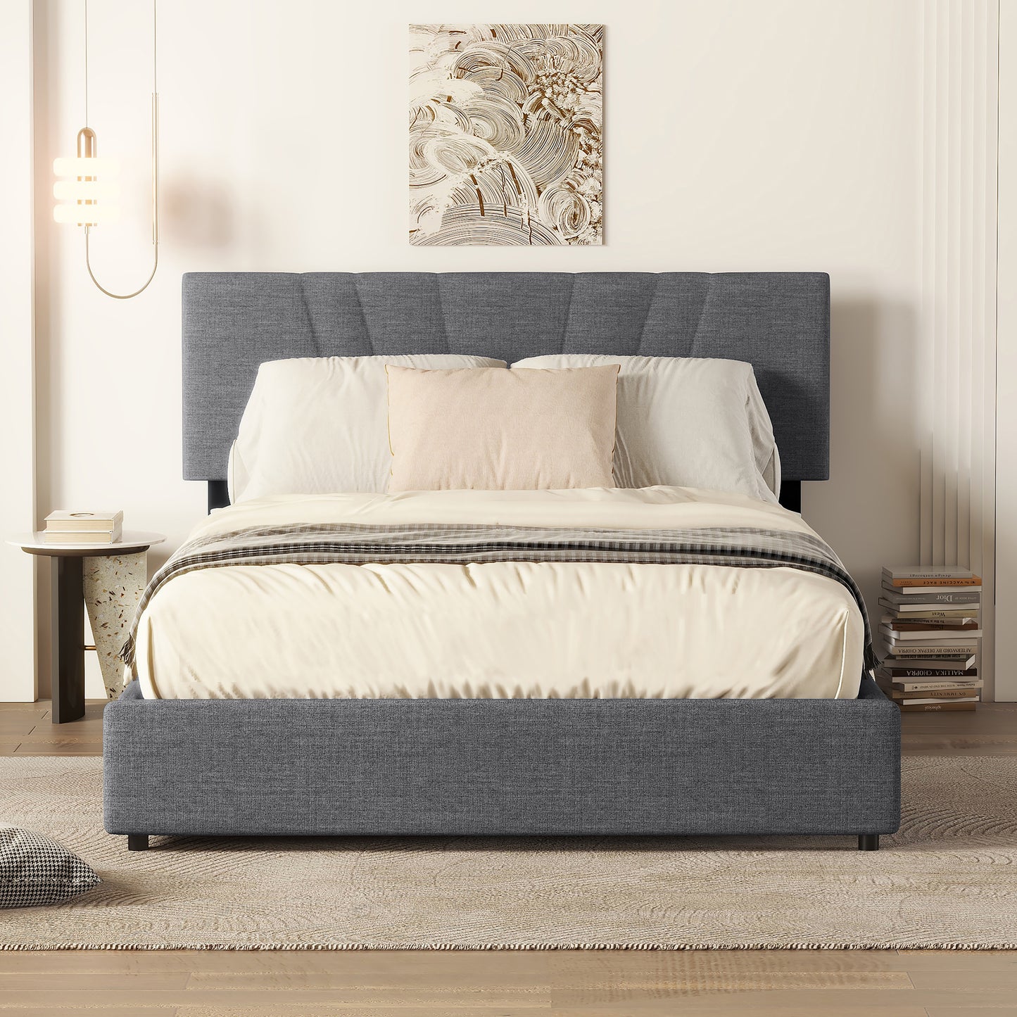 Cassandra Bed, Queen (Grey)
