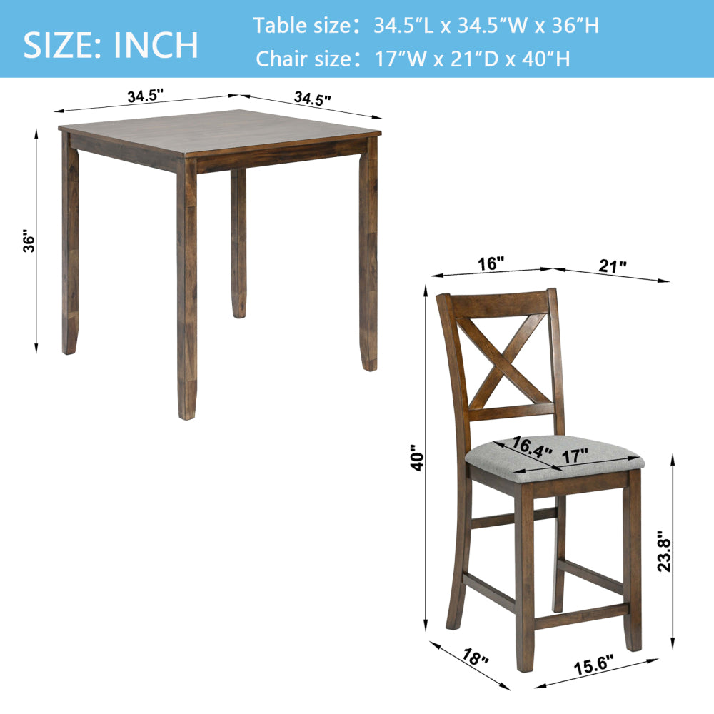 Roach Dining Set, Set of 4 (Walnut)