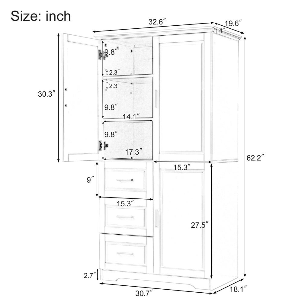 Moises Bathroom Cabinet (Grey)